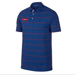 Nike Dri-Fit Player Blue Stripe Golf Pro Polo